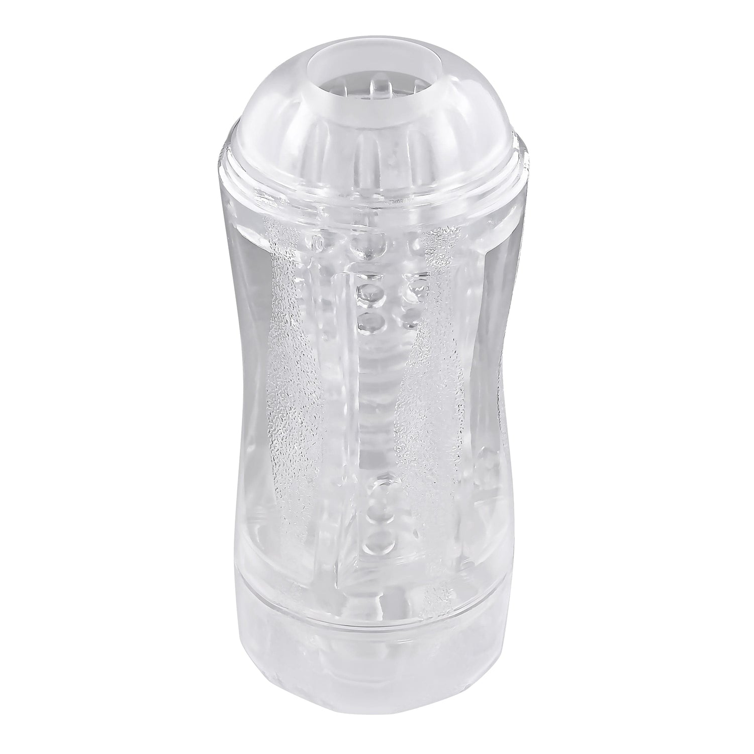 Evolved - Gender X Double Fantasy Stroker Masturbator with Vibrating Cock Ring (Clear) EV1095 CherryAffairs