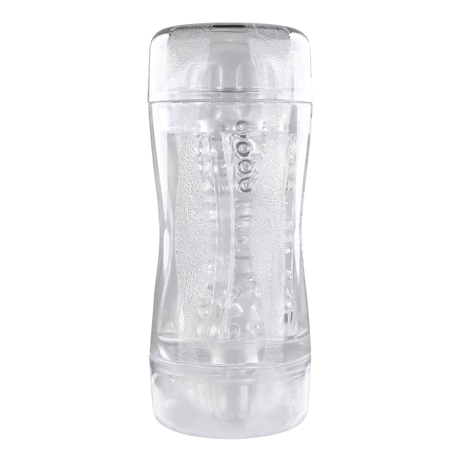 Evolved - Gender X Double Fantasy Stroker Masturbator with Vibrating Cock Ring (Clear) EV1095 CherryAffairs