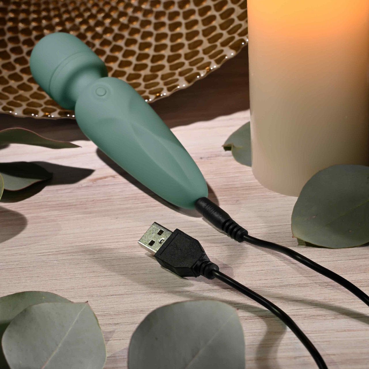 Evolved - Rumble Vibrating Mini Wand Massager (Green) EV1190 CherryAffairs