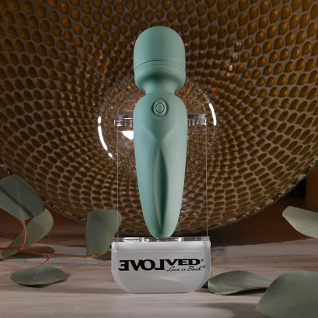 Evolved - Rumble Vibrating Mini Wand Massager (Green) EV1190 CherryAffairs