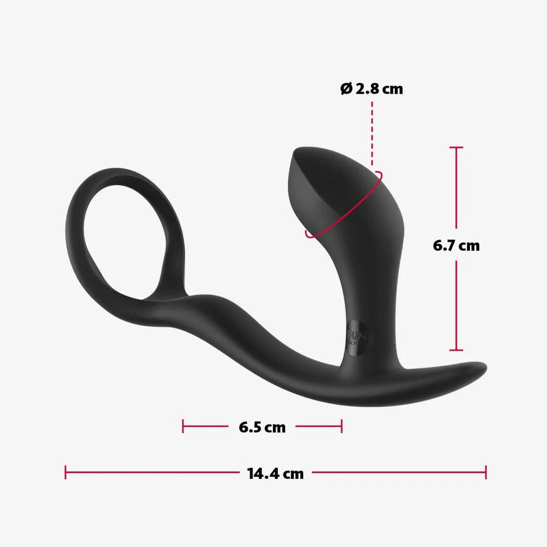 Fun Factory - Bootie Ring Silicone Cock Ring with Butt Plug (Black) FF1181 CherryAffairs