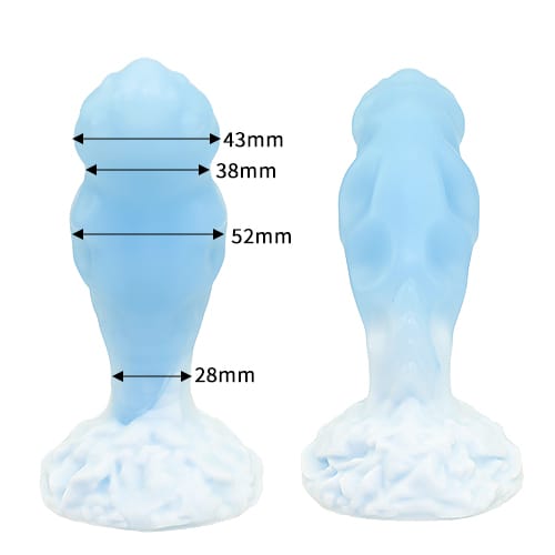 Tomax - Ice Dragon Ice Blue Soft Fantasy Silicone Suction Cup Dildo (Blue)