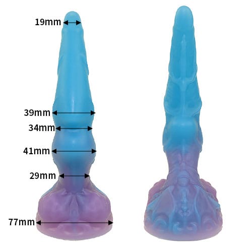 Tomax - Water Dragon Deep Blue Soft Fantasy Silicone Suction Cup Dildo (Blue)