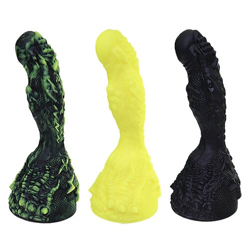 Tomax - Lightning Dragon Volt Yellow Hard Fantasy Silicone Suction Cup Dildo (Yellow)