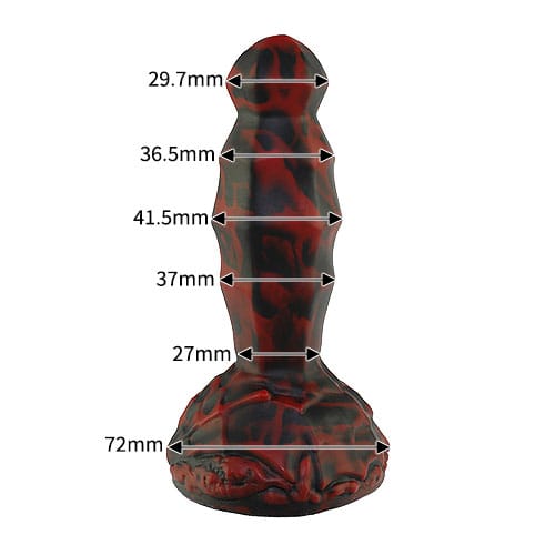 Tomax - Dildo Cawan Sedutan Silikon Fantasi Dark Dragon Slim Evil (Merah)