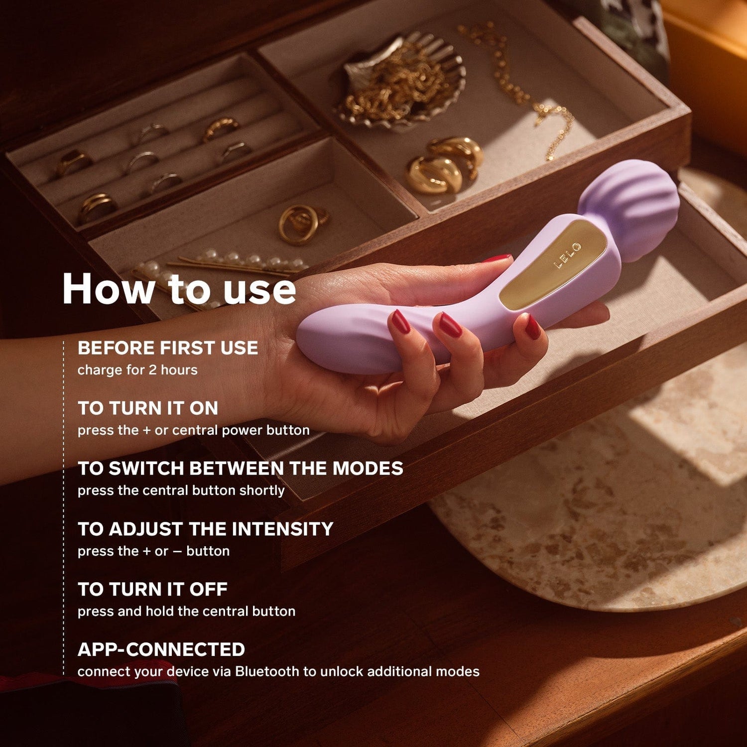 LELO - Switch App-Controlled Double Sided Wand Massager Vibrator CherryAffairs