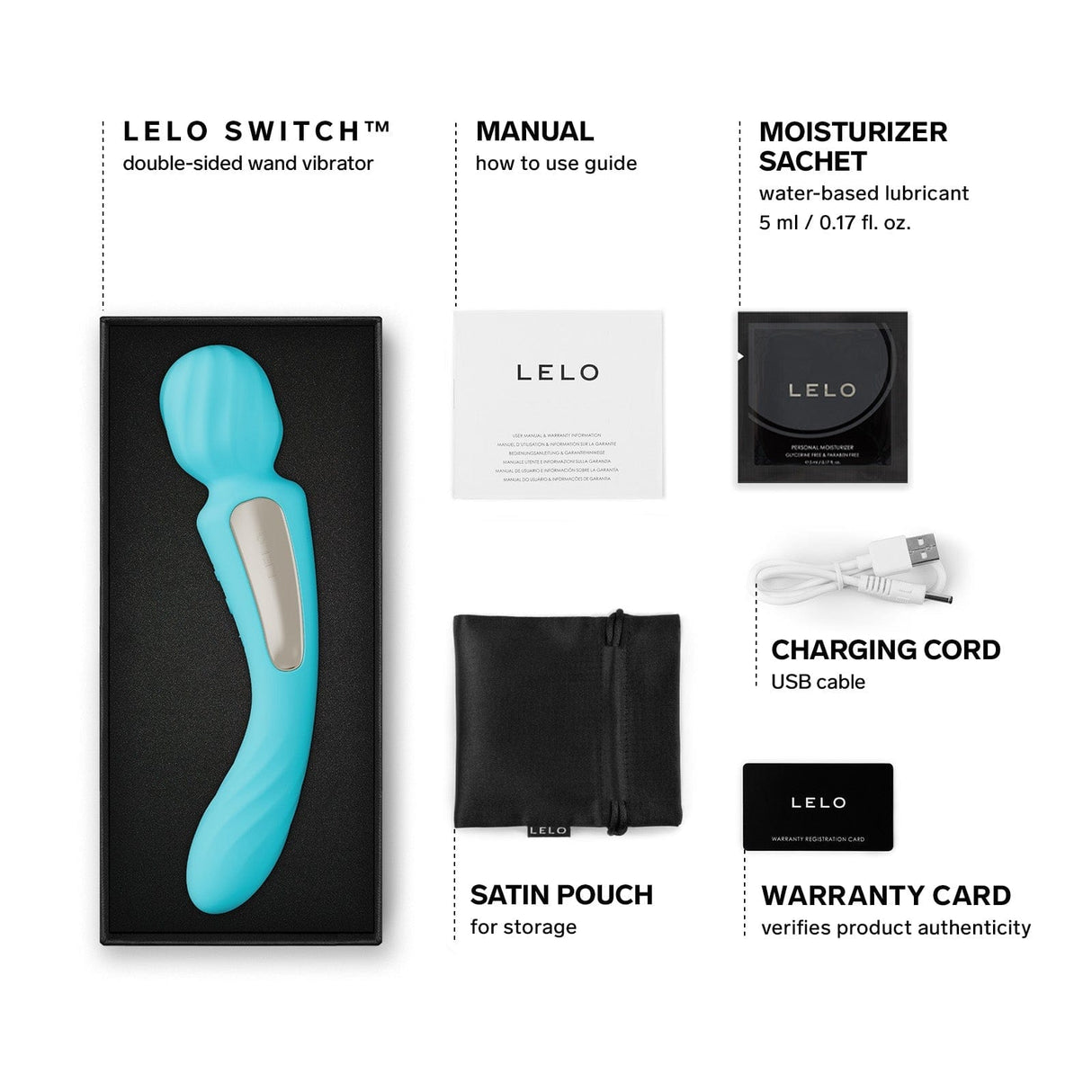 LELO - Switch App-Controlled Double Sided Wand Massager Vibrator CherryAffairs