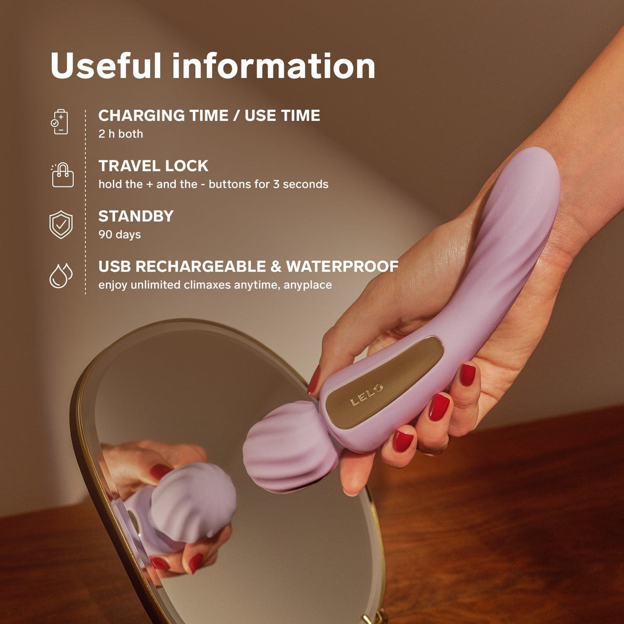 LELO - Switch App-Controlled Double Sided Wand Massager Vibrator CherryAffairs
