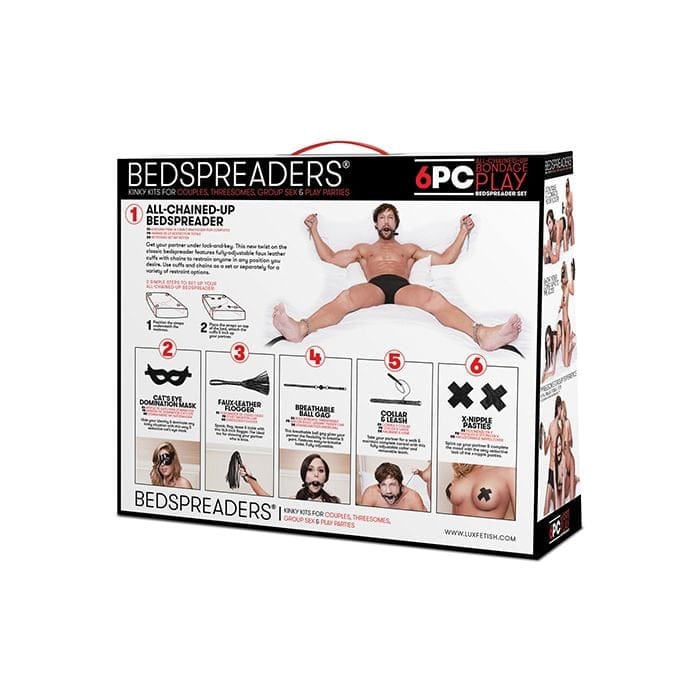 Lux Fetish - All Chained Up 6 Piece Bondage Accessory Set (Black) LXF1021 CherryAffairs