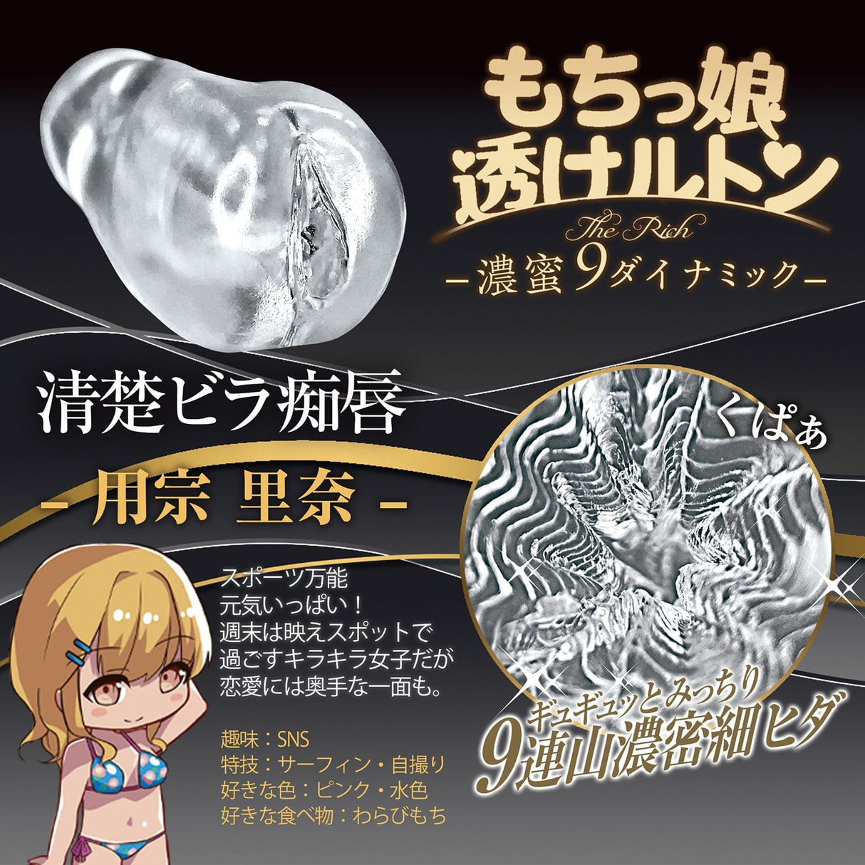 Magic Eyes - Mochikko Sheer Luton Rich Dark Honey 9 Dynamic Onahole (Clear) MG1110 CherryAffairs