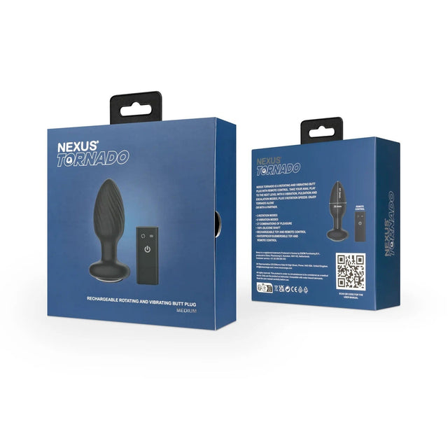 Nexus - Tornado Medium Remote Control Rotating Vibrating Butt Plug (Black) NE1078 CherryAffairs