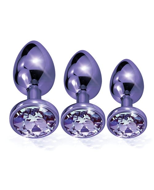 Nixie - Metal Jeweled Anal Plug Training Set (Metallic Purple) OT1317 CherryAffairs