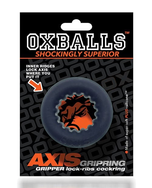 Oxballs - Axis Rib-Grip Stretch Cock Ring (Black) OX1055 CherryAffairs