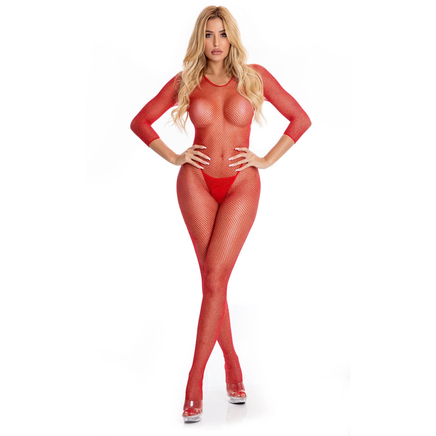 Pink Lipstick - Risque Crotchless Bodystocking Costume PLS1333 CherryAffairs
