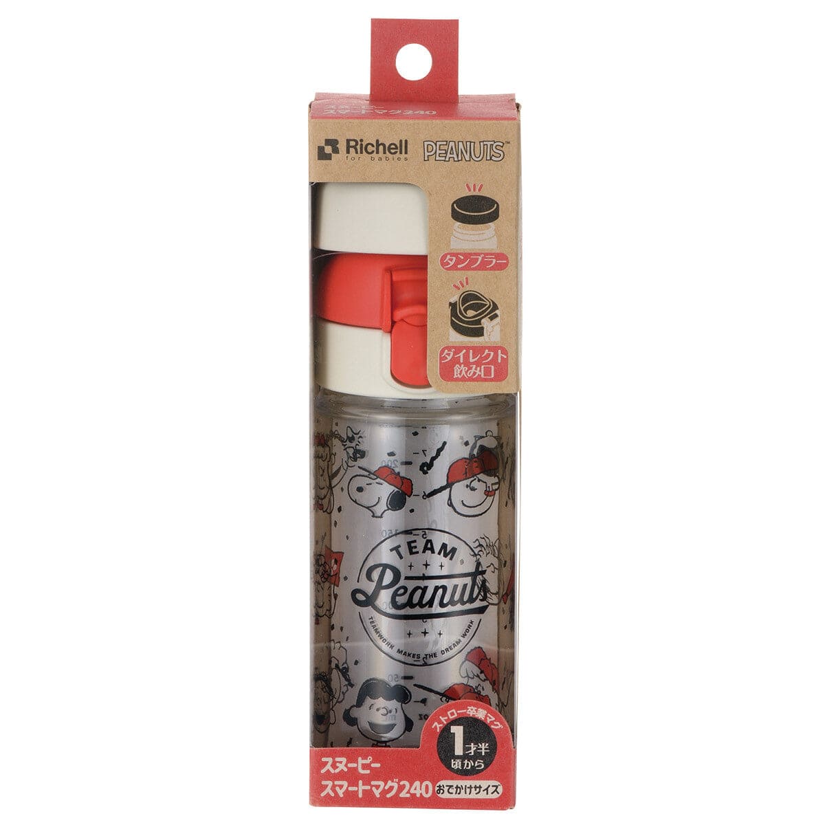 Richell - 2 Way Snoopy Peanut Collection Tritan Clear Water Bottle Mug Baby Water Bottle