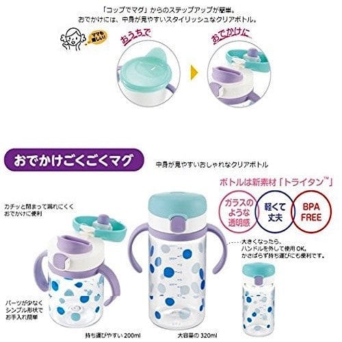 Richell - Aqulea Clear Tritan Direct Drinking Water Bottle Mug CherryAffairs