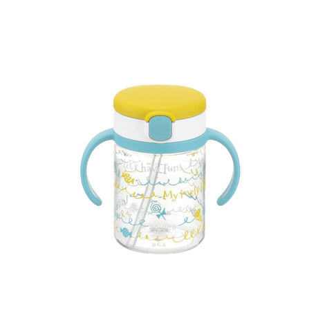 Richell - Aqulea Clear Tritan Sippy Straw Baby Water Bottle Mug  Yellow 4973655220153 Baby Water Bottle