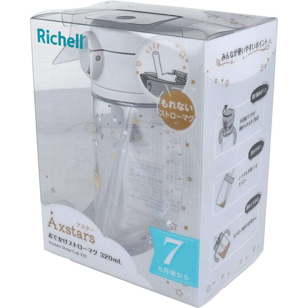 Richell - Axstars Baby Straw Cup Clear Tritan Training Water Bottle Mug    Baby Water Bottle