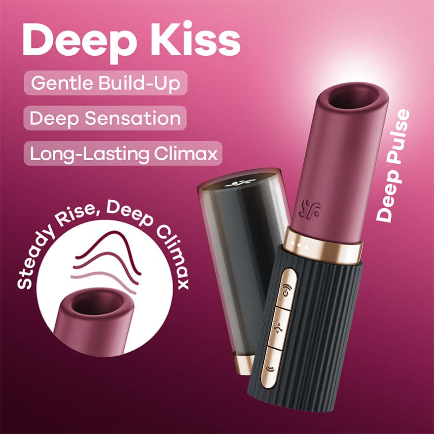 Satisfyer - Deep Kiss Clitoral Air Stimulator Vibrator (Berry) STF1307 CherryAffairs