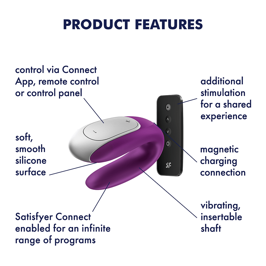 Satisfyer - Double Fun App-Controlled Couple's Vibrator with Remote Control CherryAffairs