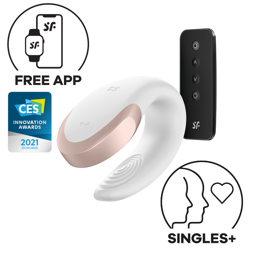 Satisfyer - Double Love App-Controlled Couple's Vibrator with Remote Control (Black) CherryAffairs