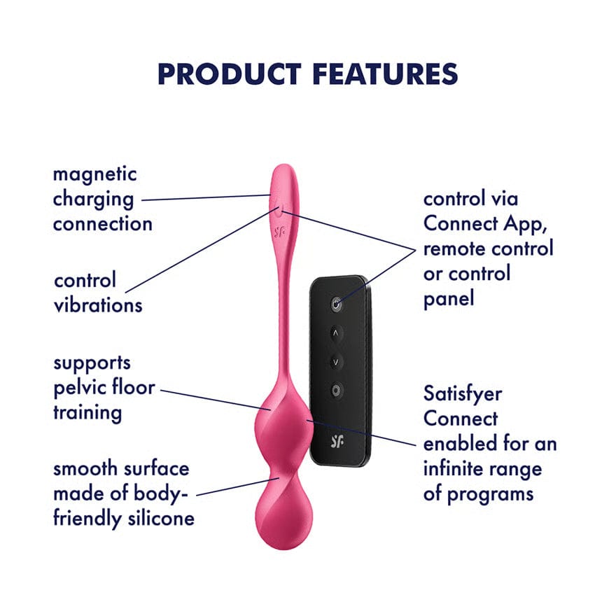 Satisfyer - Love Birds 2 App-Controlled Pelvic Training Kegel Balls (Pink) STF1305 CherryAffairs