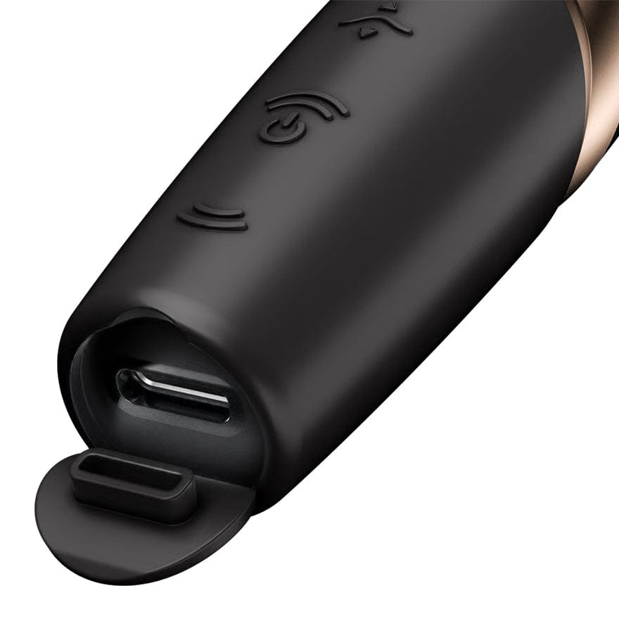 Satisfyer - Perfect Kiss Clitoral Air Stimulator Vibrator (Black) STF1308 CherryAffairs