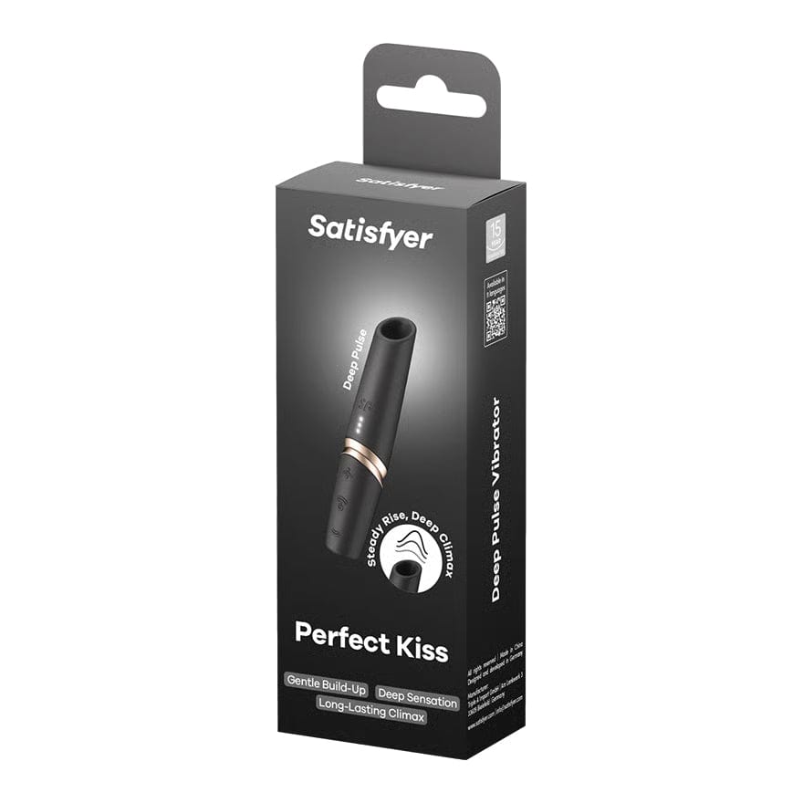 Satisfyer - Perfect Kiss Clitoral Air Stimulator Vibrator (Black) STF1308 CherryAffairs