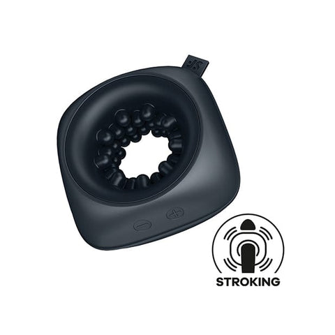 Satisfyer - Masturbator Getar Saiz Poket Ring Stroker (Hitam)