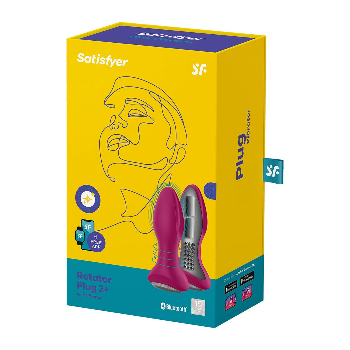 Satisfyer - Rotator Plug 2+ App-Controlled Anal Plug Vibrator (Red)    Prostate Massager (Vibration) Rechargeable