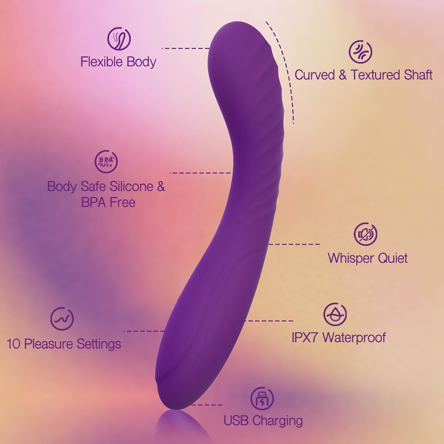 Tracy's Dog - G Vibe G Spot Dildo Vibrator (Purple) TRD1034 CherryAffairs