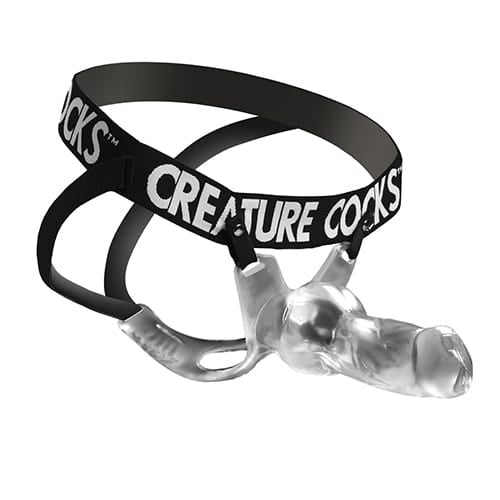 XR - Creature Cocks Snow Wolf Hollow Strap On with Harness (Clear) XR1098 CherryAffairs