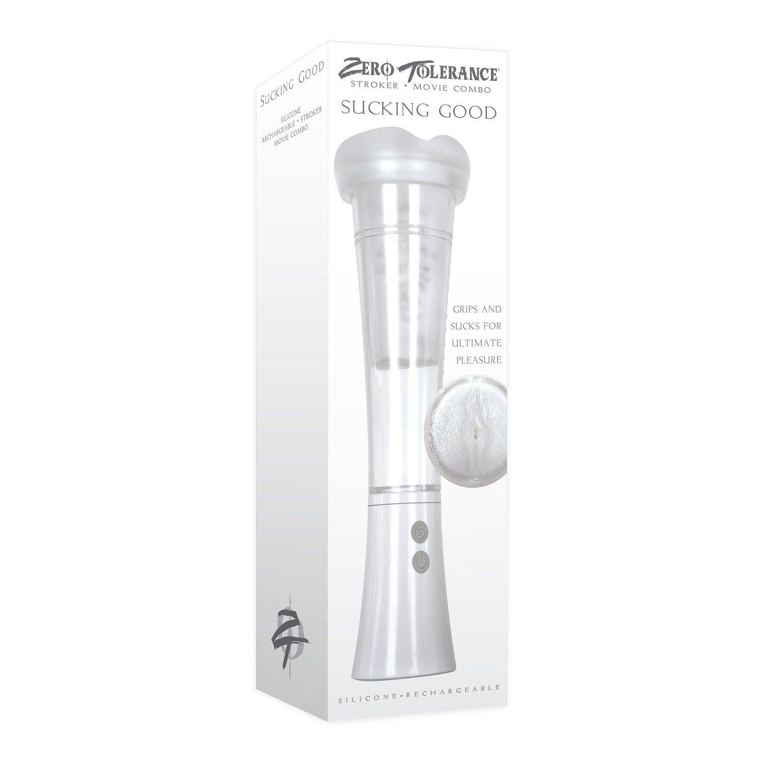 Zero Tolerance - Sucking Good Rechargeable Vacuum Suction Vibrating Masturbator Penis Pump (White) ZR1042 CherryAffairs