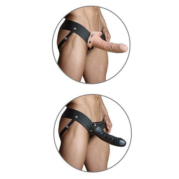 Blush Novelties - Dr Skin Hollow Strap On 6" (Beige) Strap On with Hollow Dildo for Male (Non Vibration)