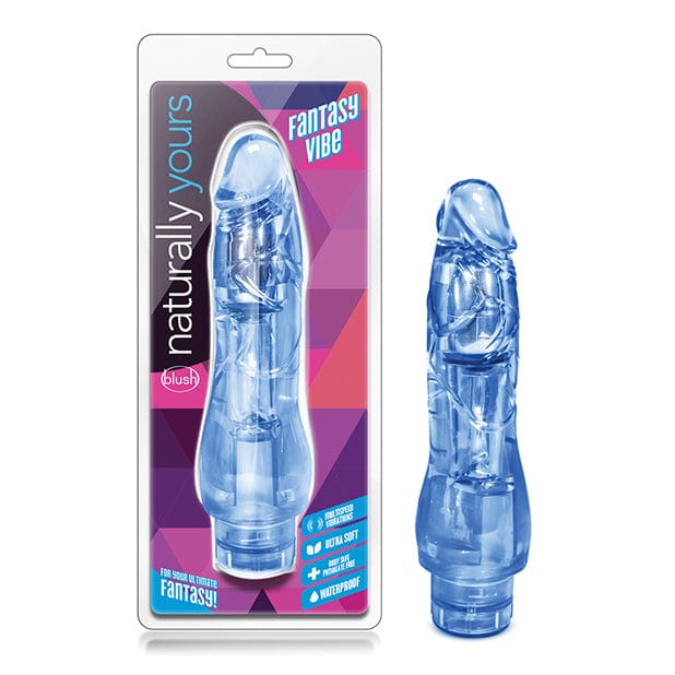 Blush Novelties - Naturally Yours Fantasy Vibe Realistic Vibrating Dildo 8.5"(Blue) BN1124 CherryAffairs