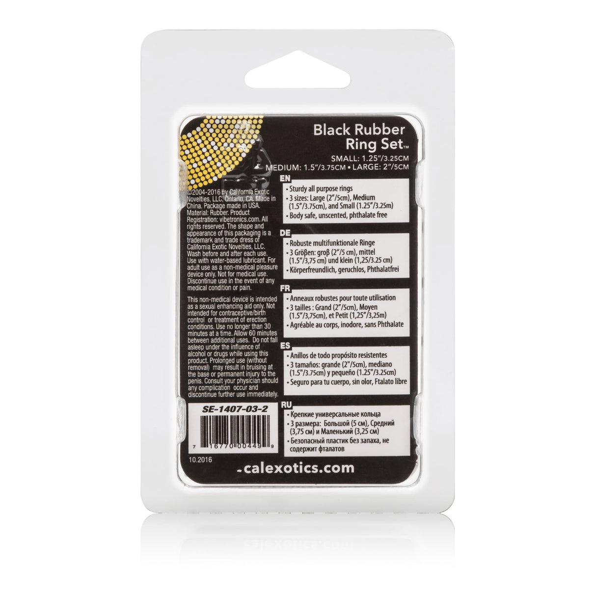 California Exotics - Black Rubber Ring Set (Black) CE1383 CherryAffairs