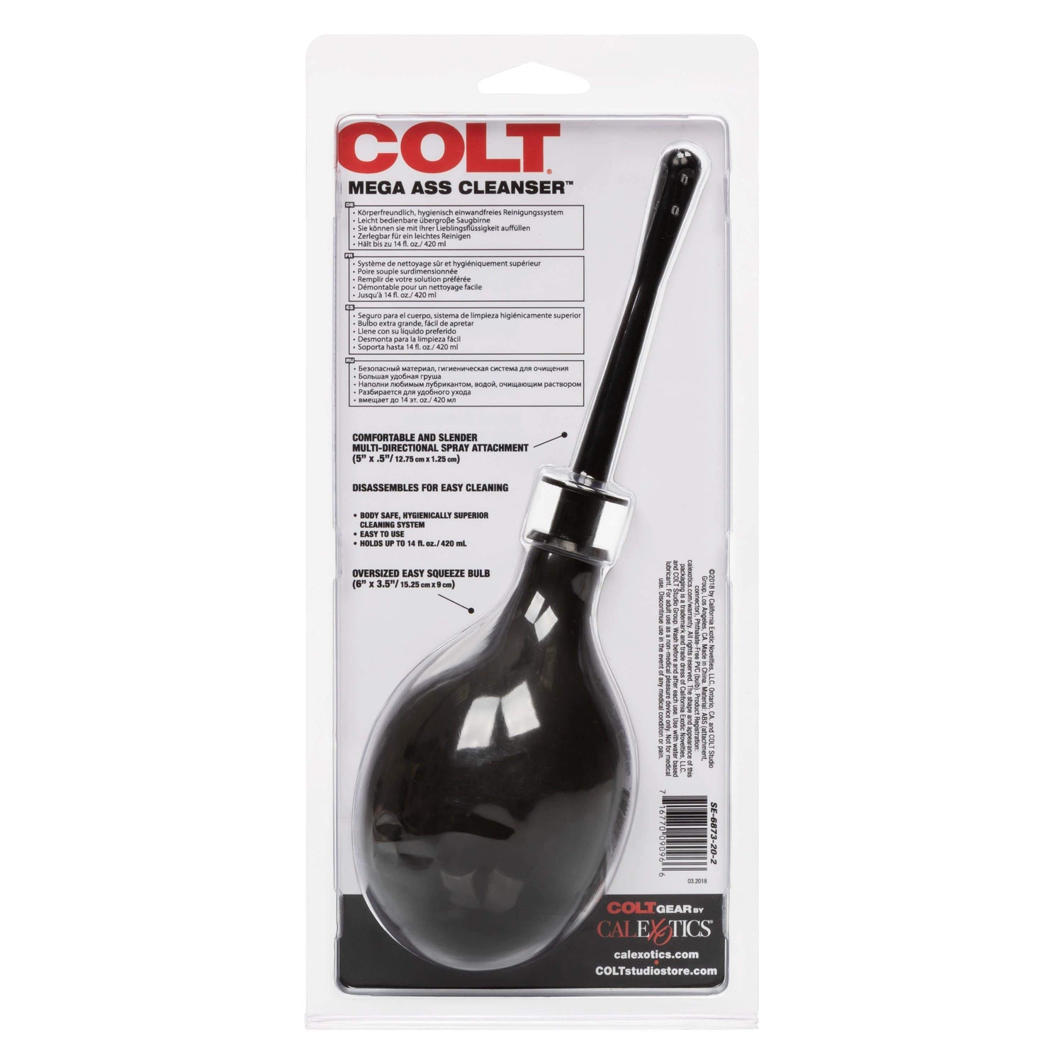 California Exotics - COLT Mega Ass Anal Douche Cleanser (Black)    Anal Douche (Non Vibration)