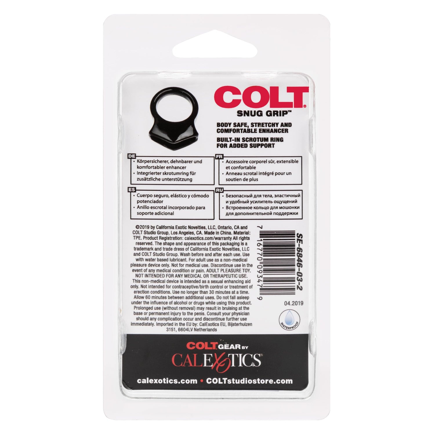 California Exotics - COLT Snug Grip Dual Support Cock Ring (Black) CE1921 CherryAffairs