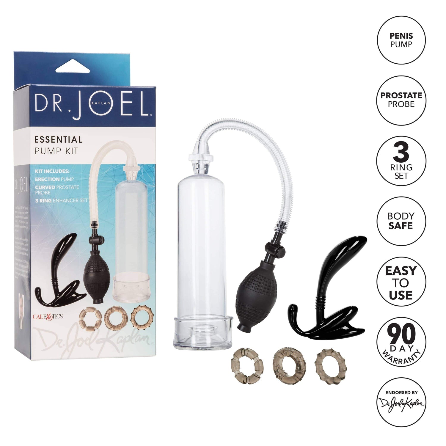 California Exotics - Dr Joel Kaplan Essential Penis Pump Kit (Clear) CE1852 CherryAffairs