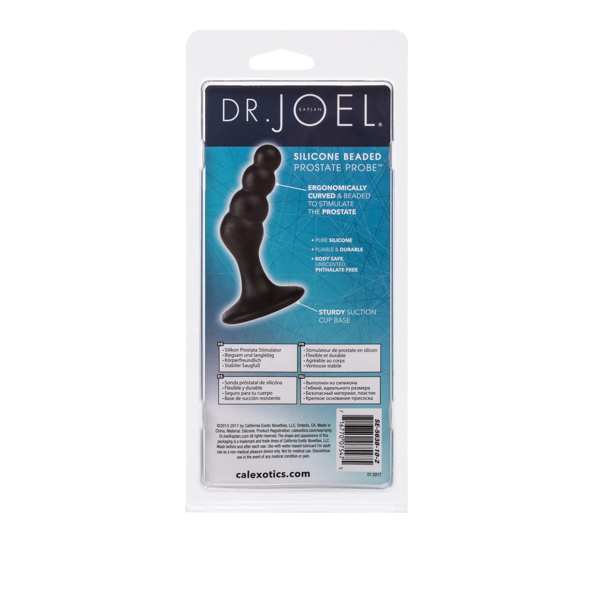 California Exotics - Dr Joel Kaplan Silicone Beaded Prostate Probe Anal Beads (Black) CE1843 CherryAffairs