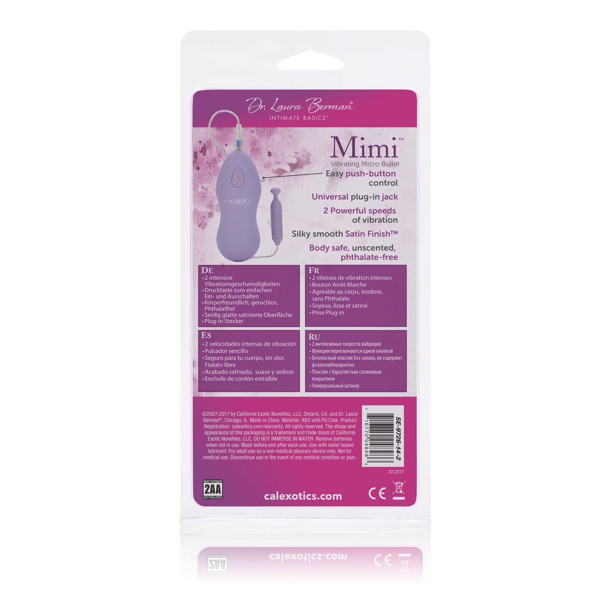 California Exotics - Dr Laura Berman Mimi Vibrating Micro Bullet (Purple) CE1470 CherryAffairs