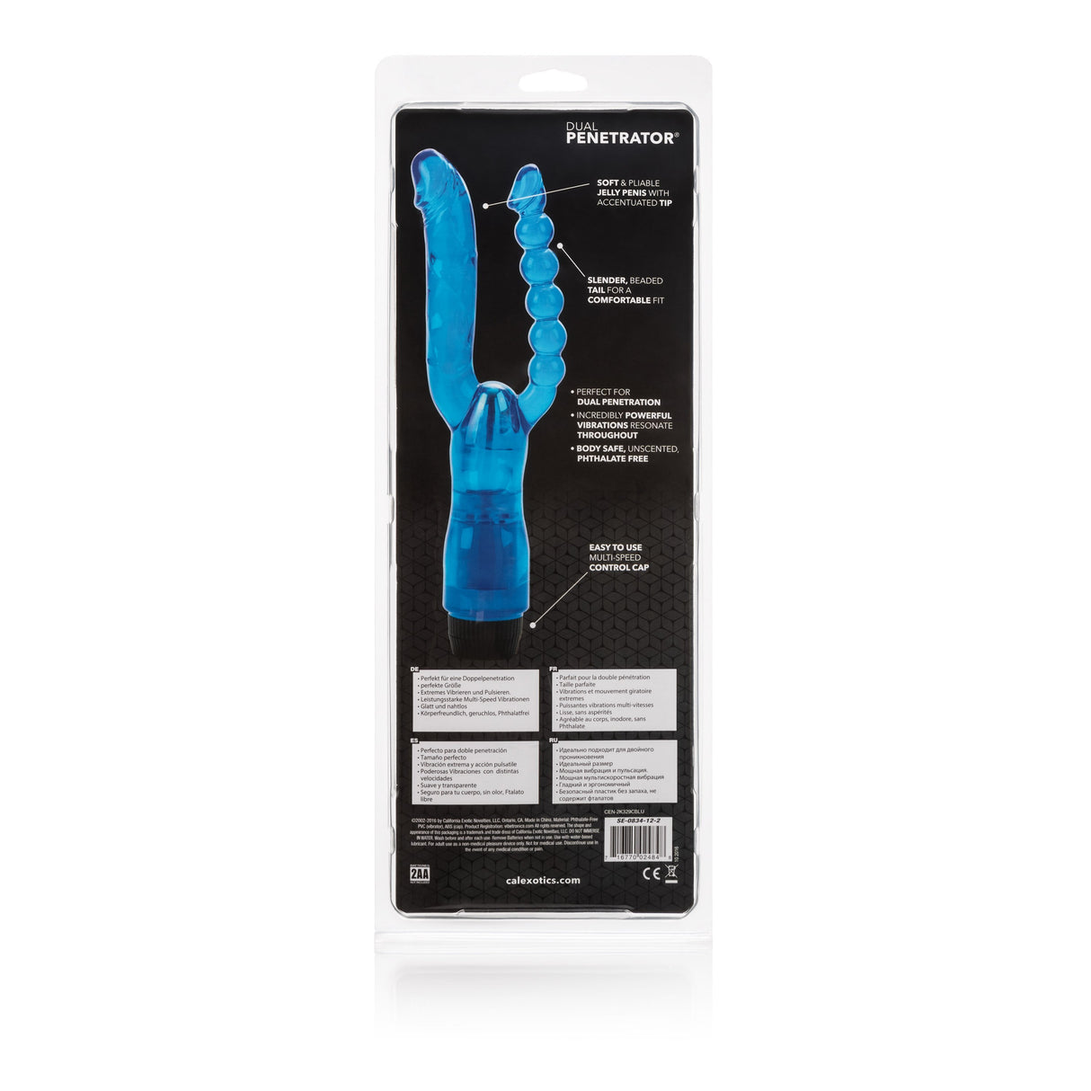 California Exotics - Dual Penetrator Vibrator (Blue) CE1476 CherryAffairs