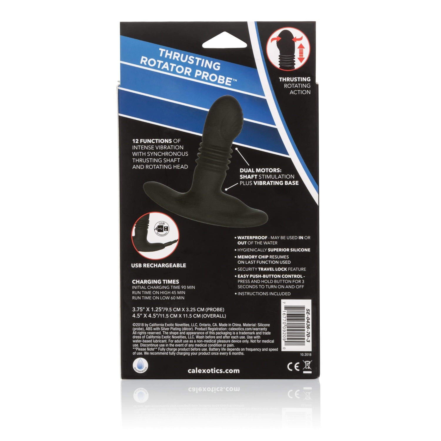 California Exotics - Eclipse Thrusting Rotator Probe Massager (Black) CE1679 CherryAffairs