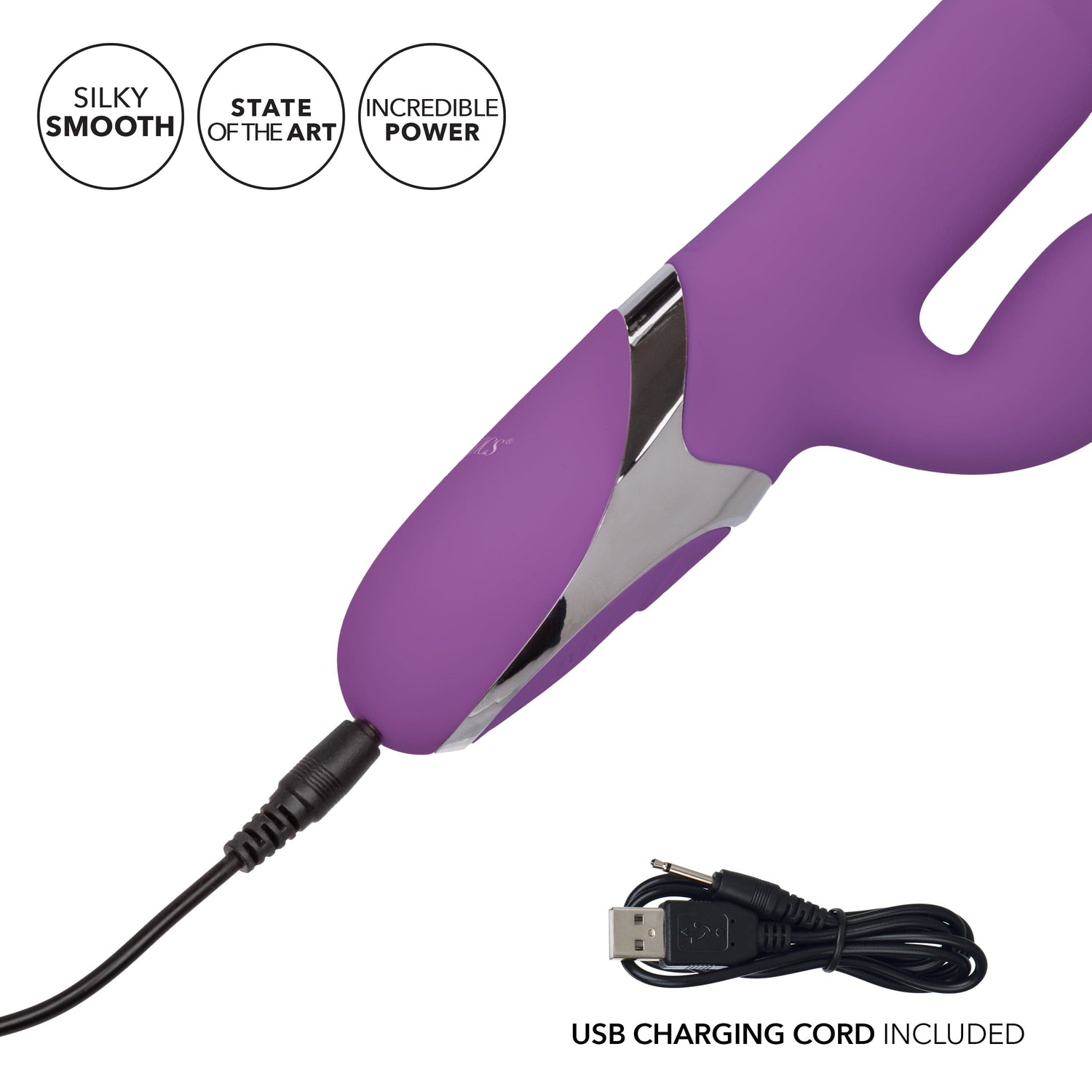 California Exotics - Enchanted Kisser Thrusting Rabbit Vibrator (Purple) CE1919 CherryAffairs