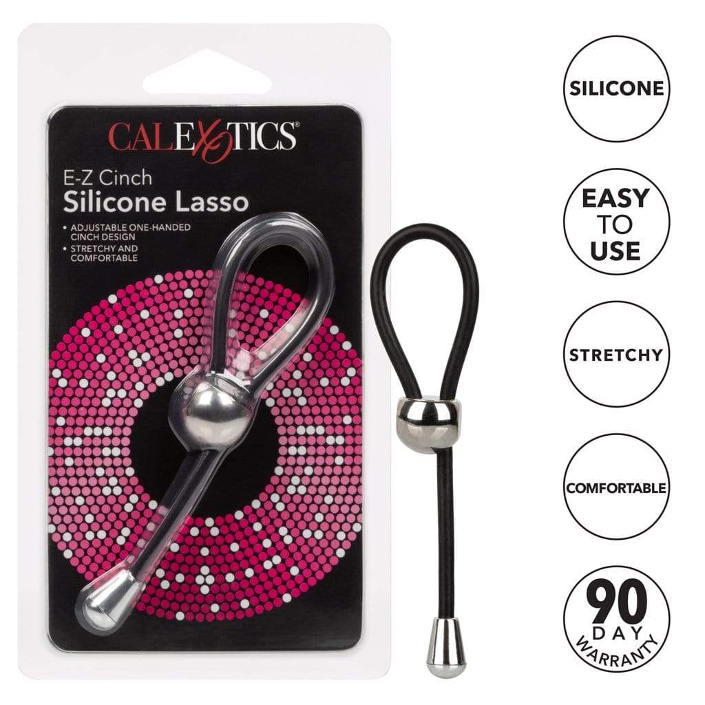 California Exotics - EZ Cinch Silicone Lasso Cock Ring (Black) CE1708 CherryAffairs