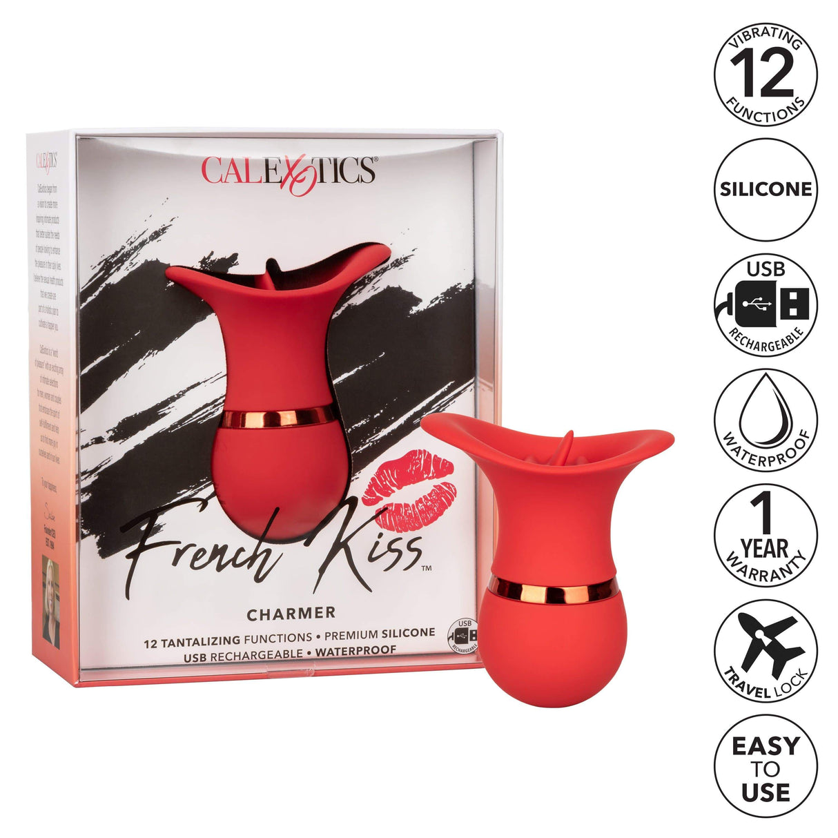 California Exotics - French Kiss Charmer Clit Massager (Red) CE1777 CherryAffairs