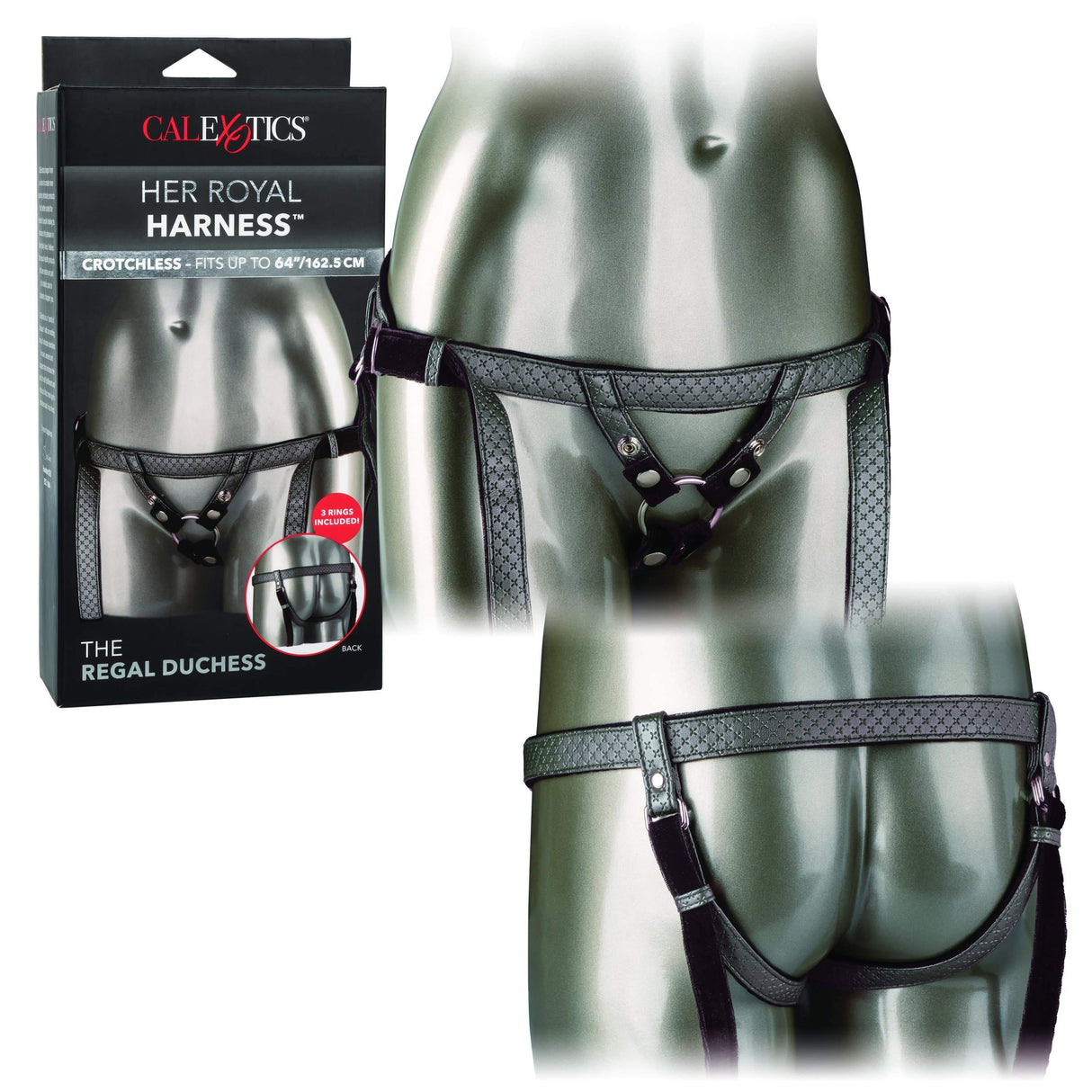 California Exotics - Her Royal Harness The Regal Duchess Strap On (Black) CE1758 CherryAffairs