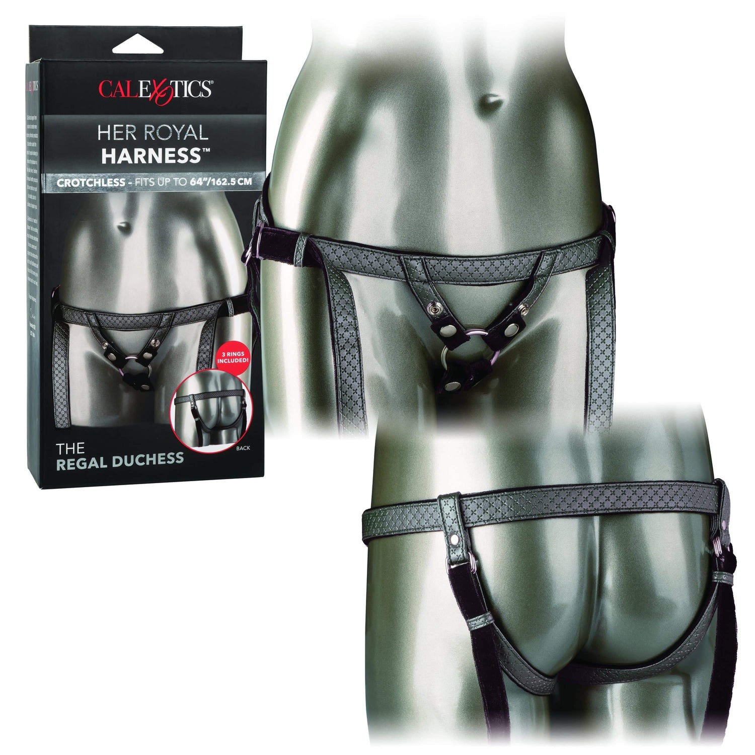 California Exotics - Her Royal Harness The Regal Duchess Strap On (Black) CE1758 CherryAffairs