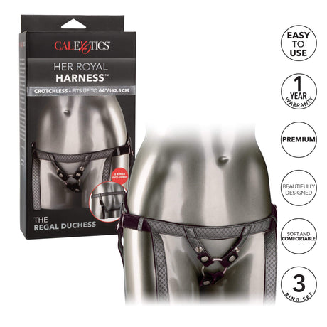 California Exotics - Her Royal Harness The Regal Duchess Strap On (Black) CE1758 CherryAffairs