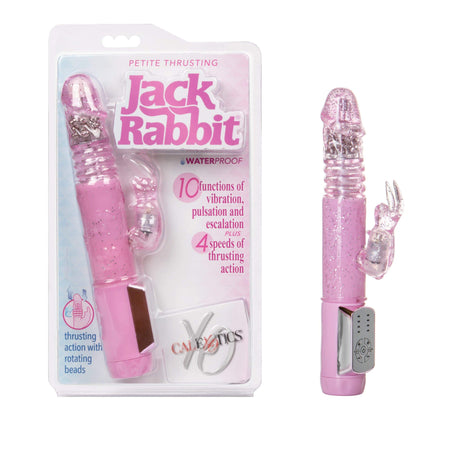 California Exotics - Jack Rabbit Petite Thrusting Jack Rabbit Vibrator (Pink) CE1787 CherryAffairs